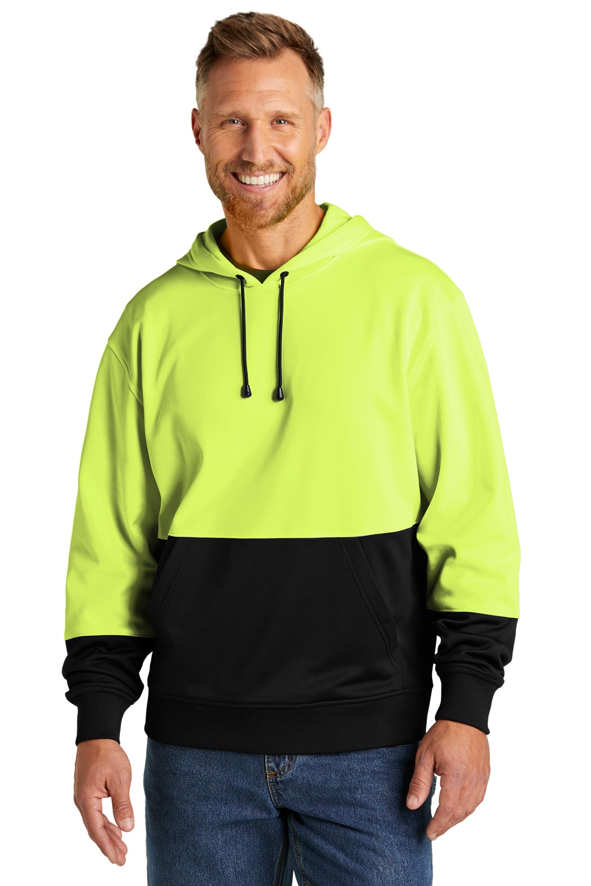 Men's CornerStone® Enhanced Visibility Fleece Pullover Hoodie - Pump Engines