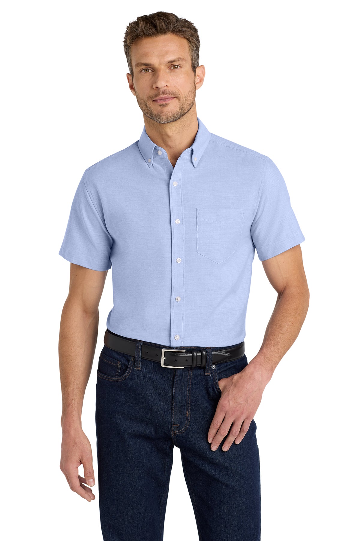 Men's Port Authority® Short Sleeve SuperPro™ Oxford Shirt - Pump Engines