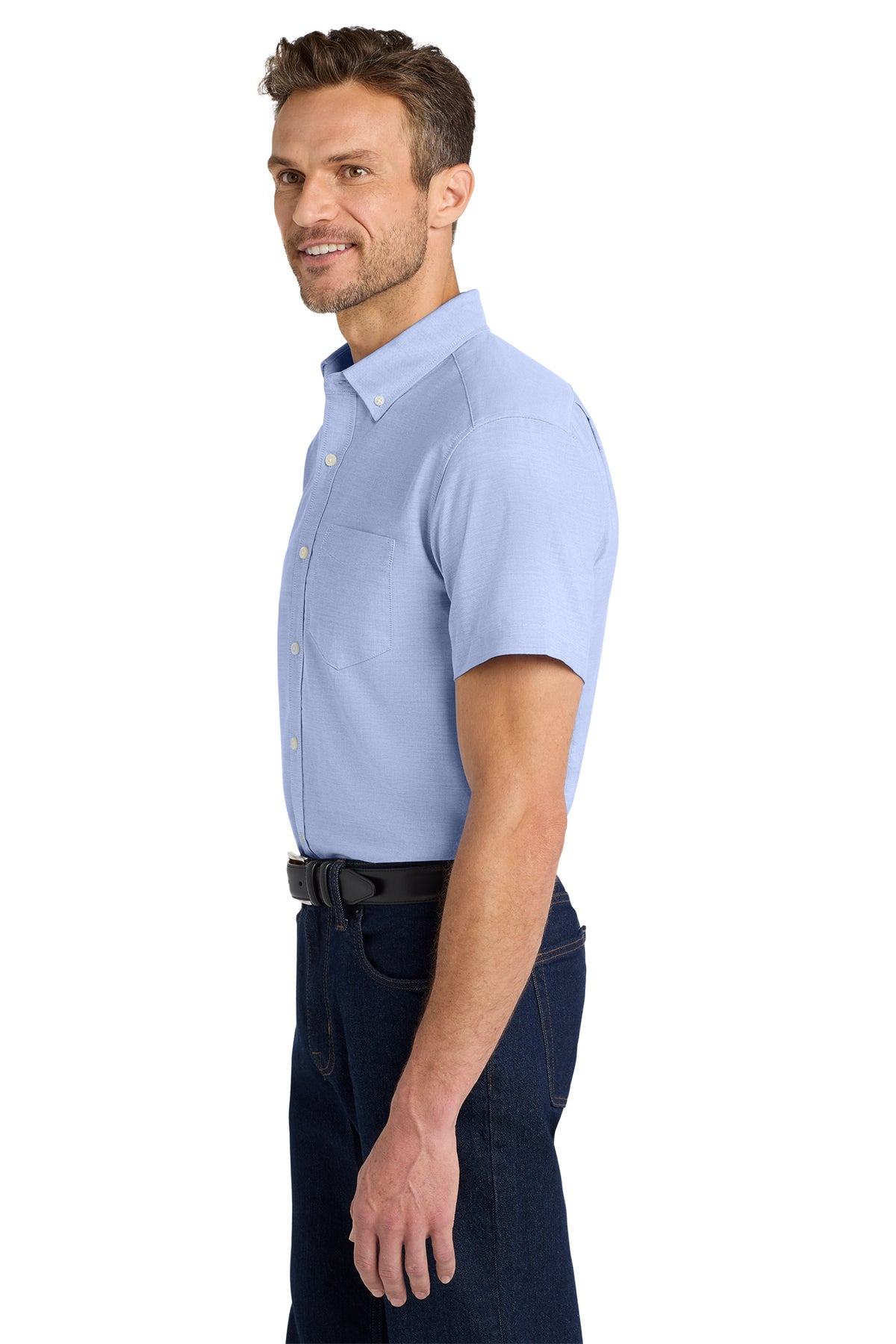 Men's Port Authority® Short Sleeve SuperPro™ Oxford Shirt - Pump Engines