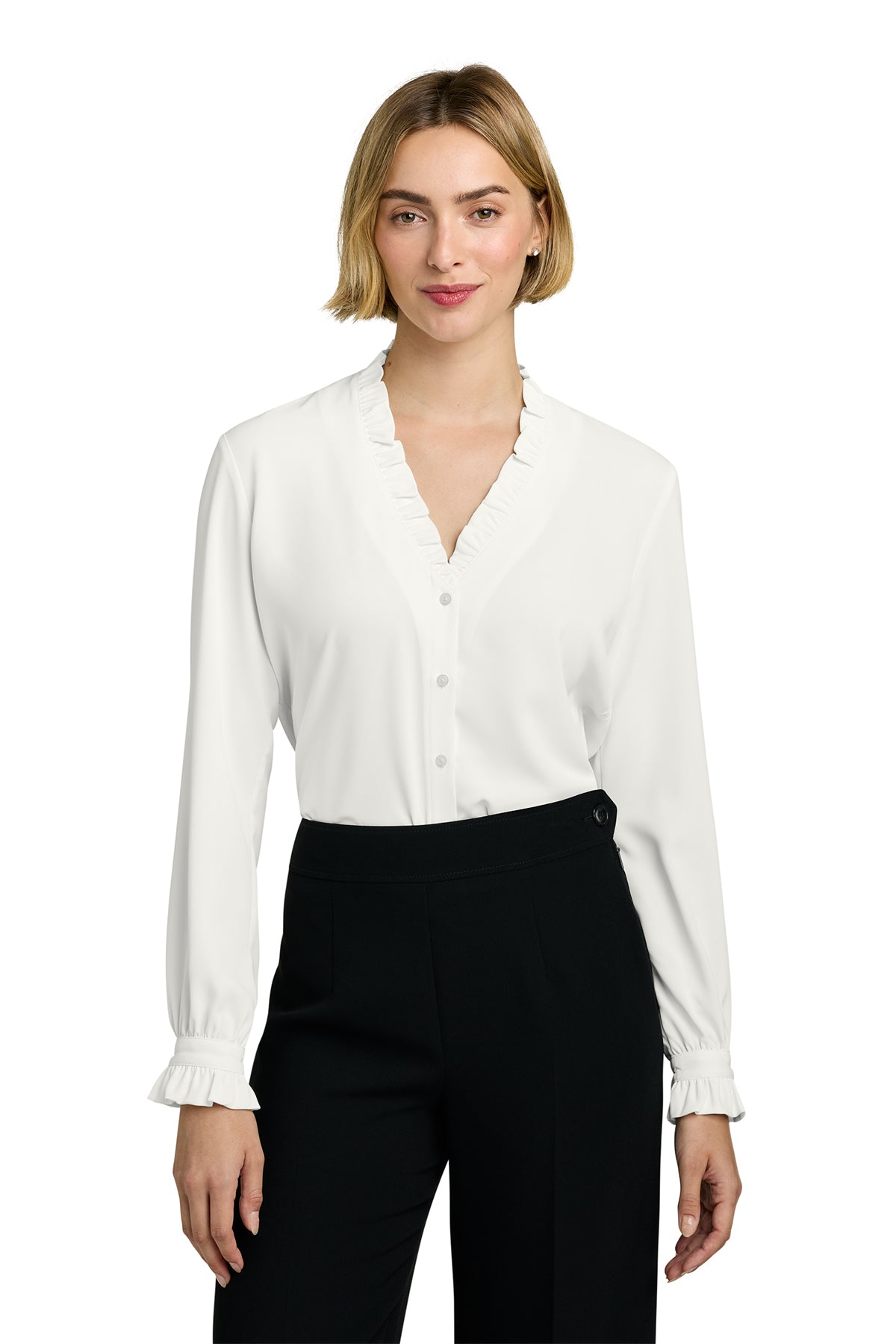 Brooks Brothers® Women’s Long Sleeve Ruffle Collar Blouse